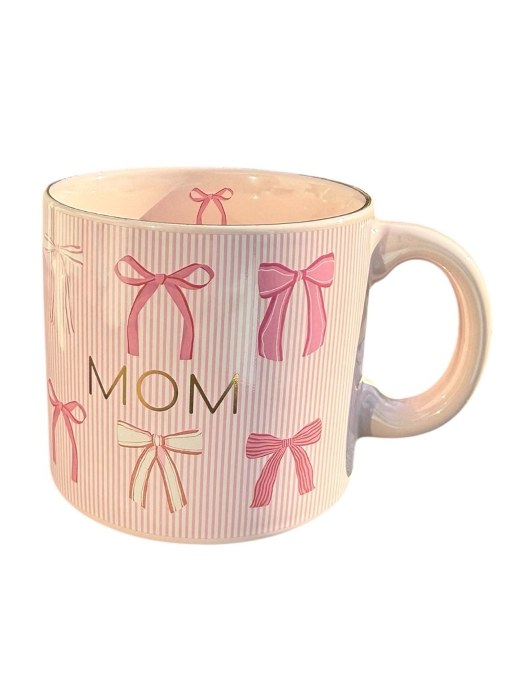 Pink MOM mug with bow Gift for Mom NEW
